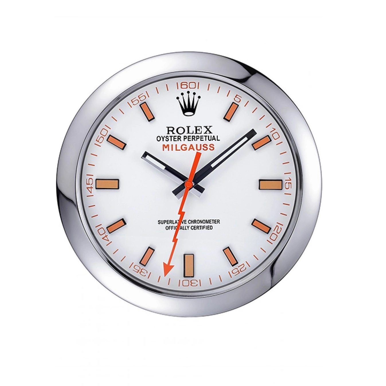 Best AAA Replica Sites Wall Clock Rolex Milgauss 621910 Silver 0714